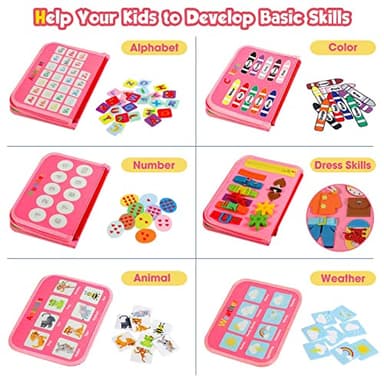 Winblo Toddler Busy Board - Montessori Toys for Toddler Girl Birthday Gift, Educational Learning Sensory Busy Book for Toddlers Girls, Toddlers Activities Travel Toys for Airplane Car - Image 3