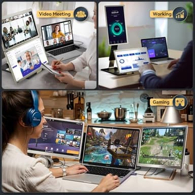 Teamgee 15.6" Laptop Screen Extender | Portable Monitor for 13-17” Mac/Windows Laptops | 120% sRGB FHD, Metal Stand, 235° Rotation, Ideal for Hybrid Work - Image 7