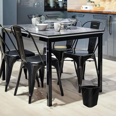 DAJITRE Small Plastic Trash Can Wastebasket Recycling Bin for Bathroom, Dorm, Bedroom，Home Office, Garbage Can for Bedroom, Kids Room (1, Black) - Image 4