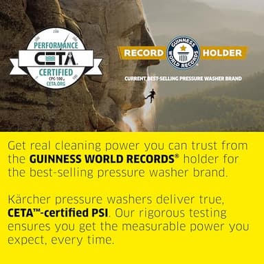 Kärcher Pressure Washer K1700, CETA Certified, 3 Spray Nozzles, Detergent Tank, for Cars, Driveways, Siding, Patios, 1.2 max. GPM - Image 3