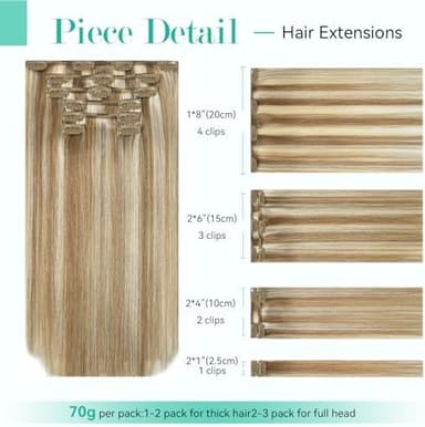 Ukira Blonde Hair Extensions Clip in Real Human Hair, 18 Inch 75g 7pcs Golden Blonde Highlights Human Hair Extensions Clip ins for Women, Soft Natural Straight Remy Human Hair Clip in Extensions - Image 3