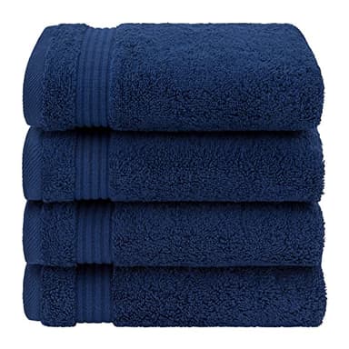 American Veteran Towel, Hand Towels for Bathroom Set of 4, 100% Cotton Turkish Hand Towel Sets, Soft Hand Face Towels, Navy Blue Hand Towels - Image 4