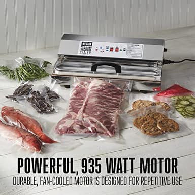 Weston Brands Vacuum Sealer Machine for Food Preservation & Sous Vide, Extra-Wide Bar for Sealing Bags up to 15" Wide, 935 Watts, Commercial Grade Pro 3000, Programmable LED Controls, Stainless Steel - Image 2