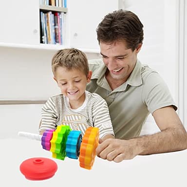 LUCKFUTURE Spinning Stacking Toys, Educational Toddler Toy Stacking Rings Baby Toys, Montessori Toy for Girls and Boys, Spin Gears Christmas Birthday Gift for 1-3 Year Old - Image 5