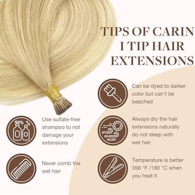 GOO GOO I Tip Hair Extensions, Real Human Hair, 24inch 50g, Cold Fusion I Tip, Invisible Remy, Pearl Ash Blonde Highlights - Image 9