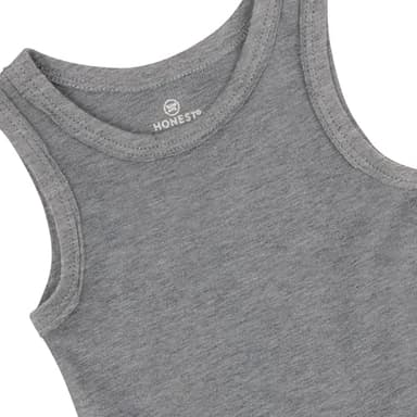 HonestBaby Sleeveless Muscle T-shirts 100% Organic Cotton for Infant Baby and Toddler Boys, Girls, 5-Pack Gray Ombre, 24 Months - Image 3