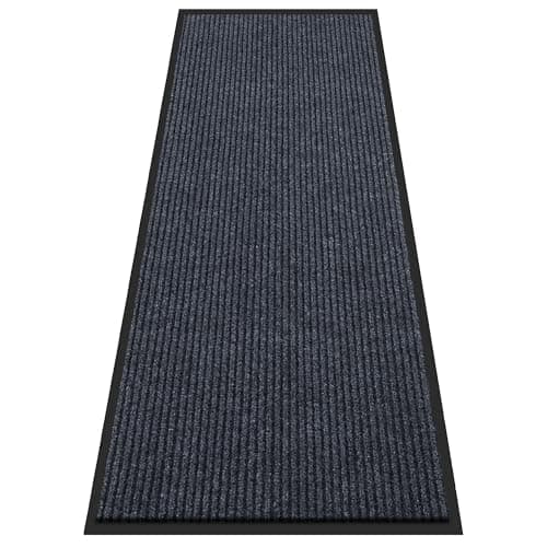 Large Indoor Outdoor Door Mat, 2' x 6' Heavy Duty Commercial Floor Mat Inside Outside Entrance, Rubber Border Doormats for Entryway, High Traffic Area, Waterproof, Low-Profile, Easy to Clean - Image 1