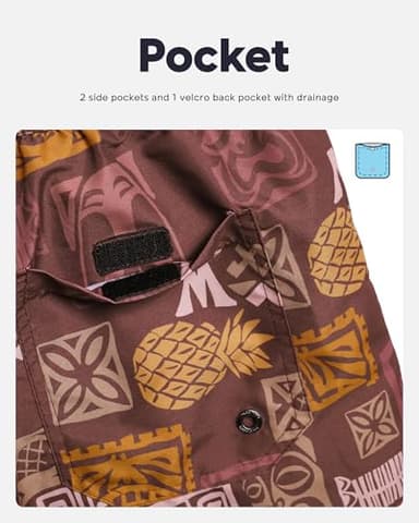 maamgic Mens Swim Trunks Quick Dry Swim Shorts with Mesh Lining Funny Swimwear Bathing Suits 7inch Brown Totem Medium - Image 5