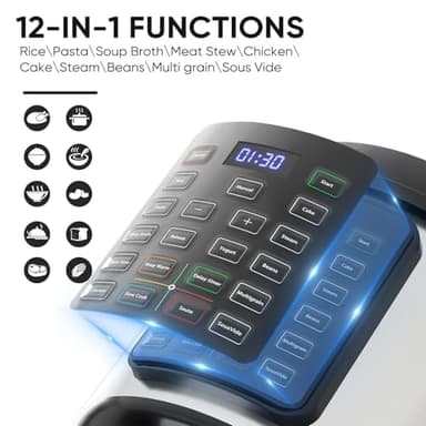 DUMOS 16-in-1 Electric Pressure Cooker 8 QT Stainless Steel Multi Cooker Electric for Pressure, Rice, Steamer, Yogurt Maker, Slow Cook, Sliver - Image 3