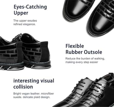 Mens Dress Shoes Comfortable Fashion Dress Sneakers Men Premium Vegan Leather Casual Shoes Business Office Wedding Formal Modern Oxfords - Image 4