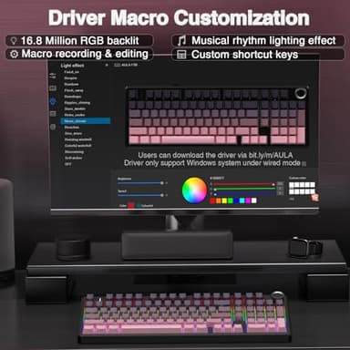 AULA F99 Pro Wireless Mechanical Keyboard with Knob,Tri-Mode BT5.0/USB-C/2.4GHz Hot Swappable Keyboard,Pre-lubed Switches,RGB Backlit Computer Gaming Keyboards - Image 8