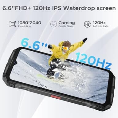 DOOGEE S118 Pro (2025) Rugged Phone 5G,10800mAh(33W) 24GB+512GB/2TB Rugged Smartphone Unlocked,DDR5,108MP+20MP Night Vision,6.6''FHD+120Hz Cell Phone,Dual SIM/Dual Unlock/NFC/GPS/OTG/WiFi 6 - Image 4