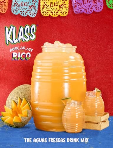 Klass Aguas Frescas Drink Mix Tropical Variety Pack, Watermelon, Cantaloupe, Mango & Pineapple Drinks Flavors, From Natural Sources, With Vitamin C (Makes 7 to 9 Quarts) 14.1 Oz Family Pack (4-Pack) - Image 4