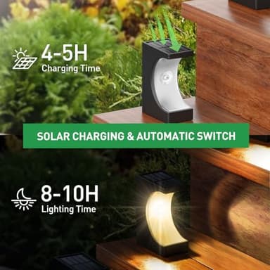 ZOOI Solar Step Lights for Outside, Step Lights Outdoor Waterproof, Outdoor Solar Stair Light for Yard, Garden Decor for Outside, Solar Garden Lights for Step, Stair, Patio, Porch, Deck Decor, 6PCS - Image 5