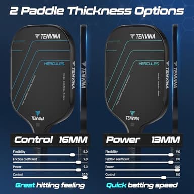 NHYHN TENVINA Pickleball Paddle, Multi-Layer T700SC Friction Carbon Fiber Pickleball Paddle, 16MM Thicknesses, Strong Power and Spin Surface of USAPA Approved Pickle Ball Paddle - Image 5