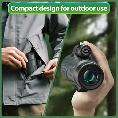 Monocular Telescope for Adults High Powered - 12x56 Waterproof Monocular Scope with Clear Low Light Vision - Compact Telescope with Tripod Smartphone Adapter for Bird Watching Hunting Hiking Travel - Image 7
