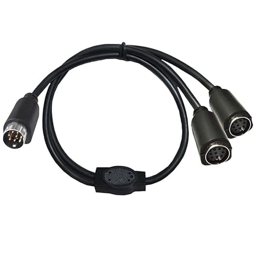 S-Video 8 Pin Mini DIN Y Splitter Cable, Mini 8-Pin DIN S-Video Male to 2 Female Y Splitter Extension Adapter Cable for TV Receiver, TV, Monitor, Projector,Etc(50CM/20Inch) (8pin M /2F - Image 1