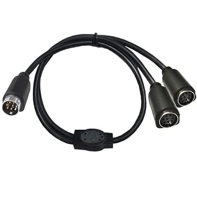 S-Video 8 Pin Mini DIN Y Splitter Cable, Mini 8-Pin DIN S-Video Male to 2 Female Y Splitter Extension Adapter Cable for TV Receiver, TV, Monitor, Projector,Etc(50CM/20Inch) (8pin M /2F - Image 1