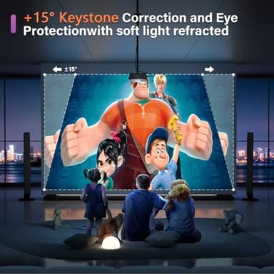 Mini Projector, VOPLLS 1080P Full HD WiFi Bluetooth Video Projector, Portable Outdoor Home Theater Movie Projector, 50% Zoom, Compatible with HDMl, USB, AV, Smartphone/Tablet/Laptop (15000L) - Image 6