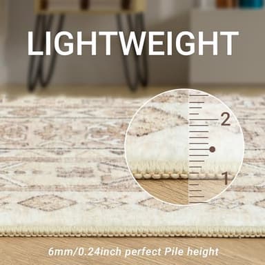 zesthome 8x10 Area Rugs for Living Room,Non-Slip Backing Washable Rugs,Vintage Large Area Rug，Stain Resistant Home Decor Rug - Image 5