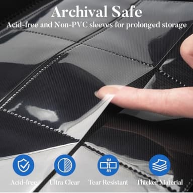 Premium Zip Card Binder 12 Pocket, Fabmaker 912 Pockets Trading Card Binder, PU Zipper Card Collection Album, Sturdy Side-Loading Card Book Holder for MTG, TCG, Game Cards, Sports Cards, Black - Image 4