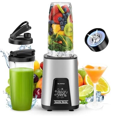 Lampick Blender for Smoothie, 900W Personal Blender for Shakes and Smoothies with 2 * 22oz BPA Free Portable Cups, Small Juicer for Protein Shake, Baby Food, Frozen Drink - Image 1