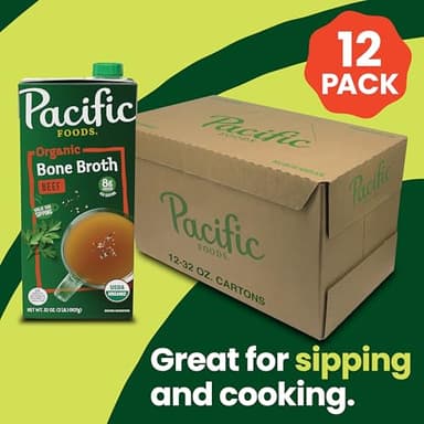 Pacific Foods Organic Beef Bone Broth, 32 Oz, Pack of 12 - Image 3