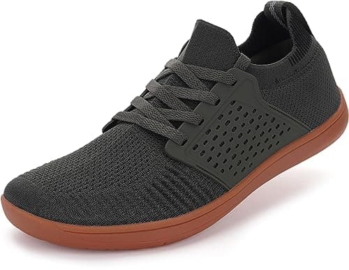 WHITIN Men's Extra Wide Width Trail Running Shoes Minimalist Barefoot Sneakers Size 12.5W Gym Lifting Low Zero Drop Pilates Fitness Green Gum 46 - Image 1