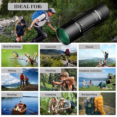 Monocular Telescope, 8x25 High Power, Waterproof Compact Scope with Accessories, Black - Image 4