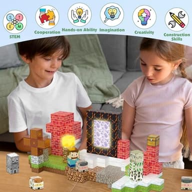 AIDYVOI 200PCS Magnetic Blocks Building Toys Set, Light Up Magnet Cubes, 3D Magnetic Building Blocks for Kids Boys Girls Ages 3+, STEM Sensory Christmas Birthday Present Construction Toys - Image 4