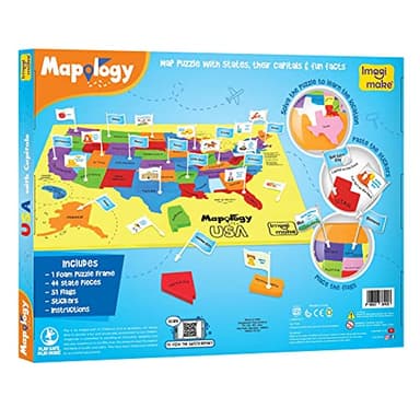 Imagimake Mapology USA Map with Capitals | Learning States and Capitals | US Geography Toys for Ages 8-13 | Jigsaw Puzzles for Kids Ages 8-10 | Educational Back to School Gifts for Kids Age 5-7 & 9-12 - Image 5
