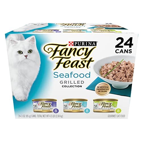 Purina Fancy Feast Grilled Wet Cat Food Seafood Collection in Wet Cat Food Variety Pack - (Pack of 24) 3 oz. Cans - Image 1