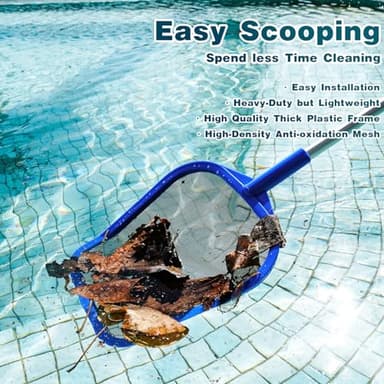 coclothy Pool Skimmer Net - 5 Foot Pool Net with 5 Connecting Aluminum Pole Sections, Fine Mesh Net, Fast Cleaning of Debris, 60" Long, Spas, Tub & Ponds - Image 5