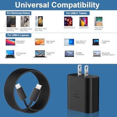 45W USB C Fast Charger, 45Watt Samsung Super Fast Charger Type C with 6.6ft Android Fast Charging Cord for Samsung Galaxy S25 Ultra/S25/S24/S23 Ultra/S22 Ultra/S20 Ultra/Note 10 Plus/Galaxy Tab S8 - Image 5