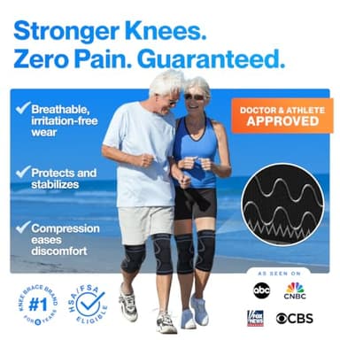 Modvel 2 Pack Knee Brace for Women & Men - Workout Knees Compression Sleeve for Knee Pain Relief Joint Support for ACL, Arthritis, Meniscus Tear Knees Brace for Sports, Rodilleras para Gym Fitness - Image 3