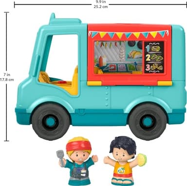 Fisher-Price Little People Musical Toddler Toy Serve It Up Food Truck Vehicle with 2 Figures for Pretend Play Kids Ages 1+ Years​ - Image 6