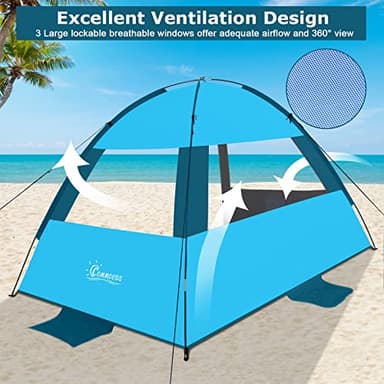COMMOUDS Beach Tent Sun Shade for 3/4-5/6-7/8-10 Person, UPF 99+ Beach Sun Shelter Canopy Tent, Lightweight, Easy Set Up and Carry - Image 5