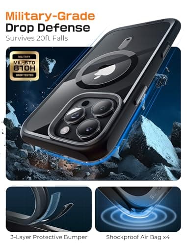 SUPCASE for iPhone 16 Pro Max Case with Camera Control Capture Button (Unicorn Beetle Mag), [Compatible with MagSafe] [Military-Grade Protection] Slim Clear Magnetic Phone Case (Black) - Image 5