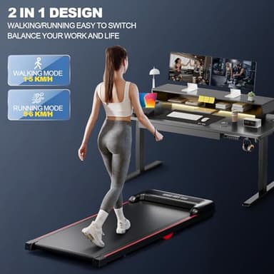 GORISE Walking Pad, Under Desk Treadmills for Home, Walking Pad, Treadmills for Home Foldable,Remote Control, LED Display, 3 in 1 Portable Walking Treadmill, 300 Lbs Capacity - Image 8