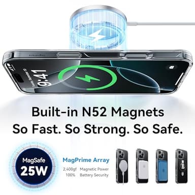 CASEKOO Ultra Magnetic Stand for iPhone 16 Pro Case Clear [Compatible with MagSafe] [16FT Military-Grade Protection] Transparent Slim Phone Ring 16 Pro Phone Cover 6.3 inch, Clear - Image 9