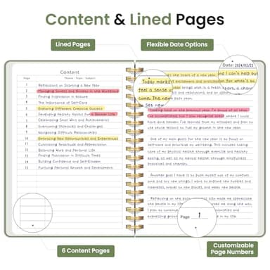 Lined Spiral Notebook Journal for Work, 300 Pages Thick B5 (7.1"x10") College Ruled Journal for Women & Writing, Hardcover Notebook for Note Taking, Perfect for Office Home School Supplies, Green - Image 3