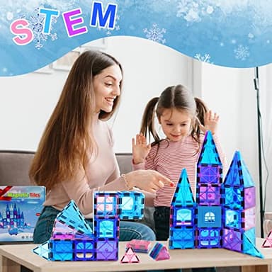 NVHH Magnetic Tiles Kids Toys for 3 4 5 6 7 8+ Year Old Boys Girls Toys Castle Princess Magnetic Building Blocks Educational Toddler Gifts Toy Age 2-4 5 6-8 Year Old Girl Boy Birthday - Image 7