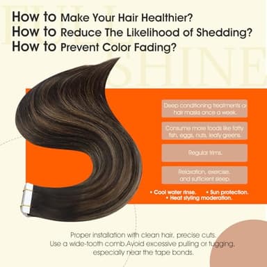 Full Shine Invisible Tape In Human Hair Remy Tape on Hair Extensions 22 Inch Balayage Color 2 Darkest Brown Fading to 8 Ash Brown and 2 Seamless Pu Tape Hair 50 Gram Skin Weft Hair Extensions 20Pcs - Image 3