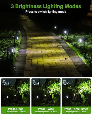 ZOOKKI Solar Spot Lights Outdoor, Solar Lights Outdoor Waterproof IP65, 3 Brightness Modes Dusk to Dawn Landscape Spotlights for Yard Garden Pathway Tree Decoration, Cool White, 4 Pack - Image 3