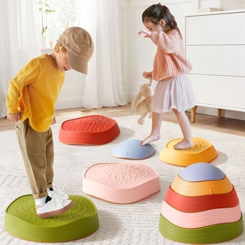 Tiny Land Stepping Stones for Kids, 5pcs Non-Slip Toddler, Sensory for Promoting Toddler's Balance & Coordination Skills, Stepping Stones for Toddlers 3-5 - Image 1
