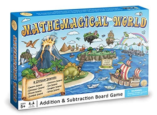 Mathemagical World - Addition & Subtraction Math Board Game for Kids, 2-4 players, Ages 5+ and Perfect for Homeschool, Kindergarten, Pre-k, and Gifted & Talented Prep - Image 1