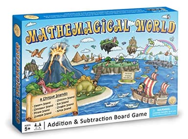 Mathemagical World - Addition & Subtraction Math Board Game for Kids, 2-4 players, Ages 5+ and Perfect for Homeschool, Kindergarten, Pre-k, and Gifted & Talented Prep - Image 1