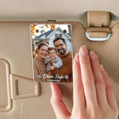 Drive Safe I Love You Visor Clip, Car Picture Holder, Sun Visor Photo Clip, Acrylic Magnetic Photo Clip, Car Picture Frame, Magnetic Photo Frames - Image 7