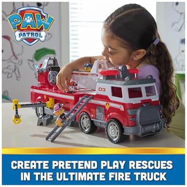 PAW Patrol Ultimate Rescue Fire Truck with 2 Ft. Ladder, Lights, Sounds, a Mini Toy Car, Chase, Marshall & Skye Figures, Toys for Boys & Girls Ages 3+ - Image 2