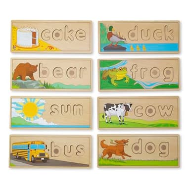 Melissa & Doug See & Spell Wooden Educational Toy with 8 Double-Sided Spelling Boards and 64 Letters Preschool Learning Activities, See & Spell Learning Toys for Kids Ages 4+ - Image 4